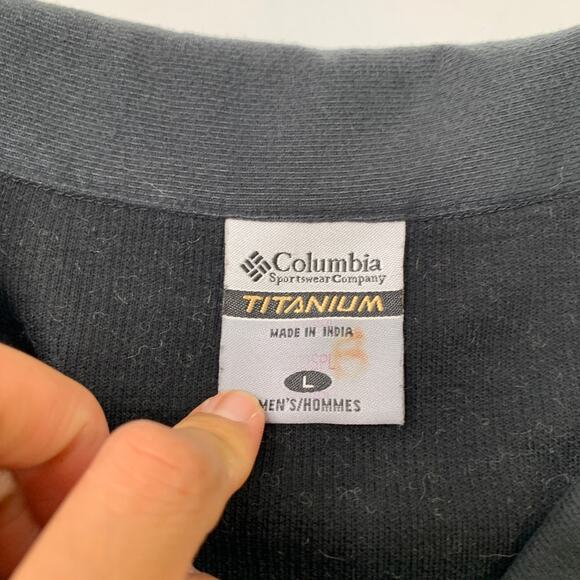 Columbia Sweatshirt Mens L Large Acrylic Wool Blend Half Zip Pullover Titanium - Picture 4 of 12